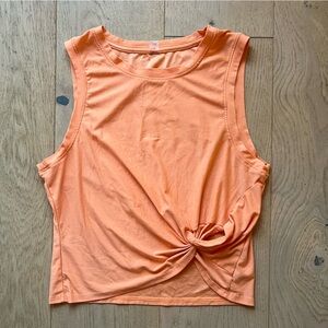 Beyond Yoga • Sunset Peach Twist Front Muscle Tank • Size S